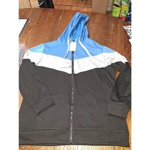 New Medium Pinkmarc Long Sleeve Zip Fleece Hoodie Sweatshirt NWT Blue Grey Black